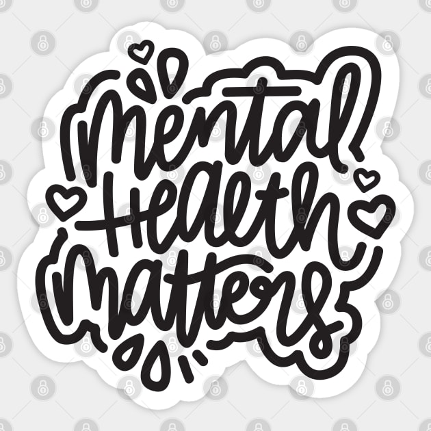 Mental Health Matters - Dark Gray Sticker by hoddynoddy